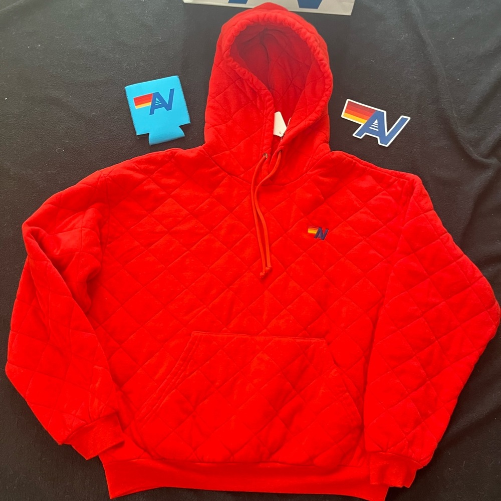- - NWT Aviator Nation Quilted Hoody Red Small